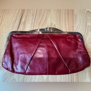 Elegant Red Leather Clutch